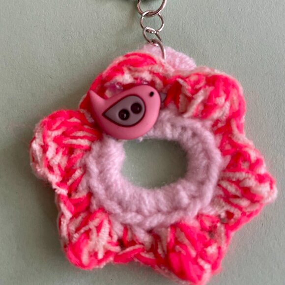 Keychain Charm, Crochet Easter Gift, Floral Keychain, Handmade Backpack … - Picture 5 of 6